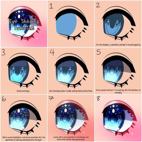 Eye Shade Drawing, Drawing Eyes Ibis Paint, Diamond Eyes Drawing, How To Shade Anime Eyes, How To Shade Eyes Ibispaint, How To Shade Eyes Digital, How To Paint Eyes Digital, Eye Shading Tutorial Digital, Olhos Ibis Paint