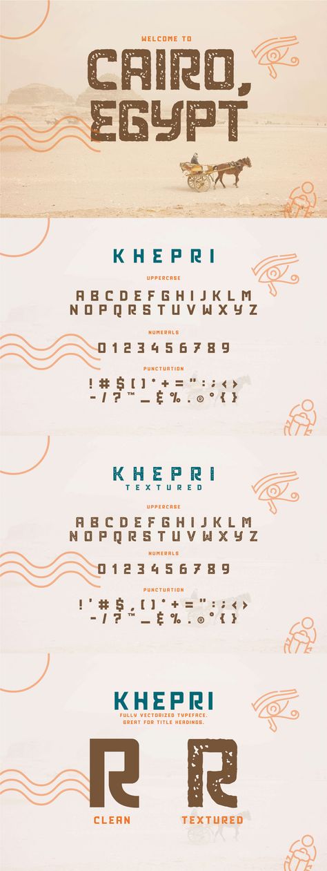 KHEPRI - FREE MODERN EGYPTIAN TYPEFACE on Behance Photoshop Fonts, Timeless Font, Popular Fonts, Free Script Fonts, Sans Serif Typeface, Egyptian Hieroglyphics, Font Inspiration, Commercial Fonts, Graphic Design Fonts