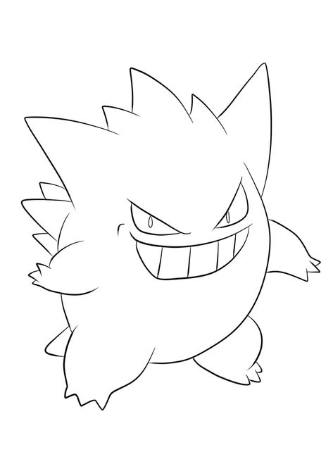 Ghost Type Pokemon, Gengar Pokemon, Pokemon Halloween, Ghost Pokemon, Christmas Coloring Sheets, Pokemon Coloring Pages, Pokemon Coloring, Coloring Apps, Halloween Coloring Pages