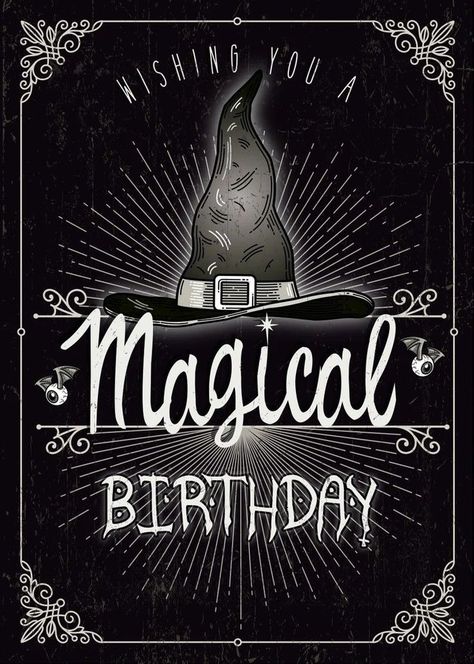 Happy Birthday! #October #Fall Happy Birthday Gothic, Happy Birthday Halloween, Happy Birthday Harry Potter, Gothic Birthday, Cumpleaños Harry Potter, Magic Birthday, Goth Horror, Halloween Wishes, Magical Birthday