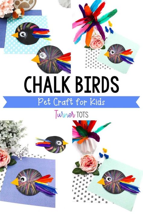 Preschool Bird Crafts, Pet Art Activities, Chalk Crafts For Kids, Pet Art Projects, Animal Theme Crafts, Bird Preschool, Birds Preschool, Turner Tots, Preschool Art Crafts