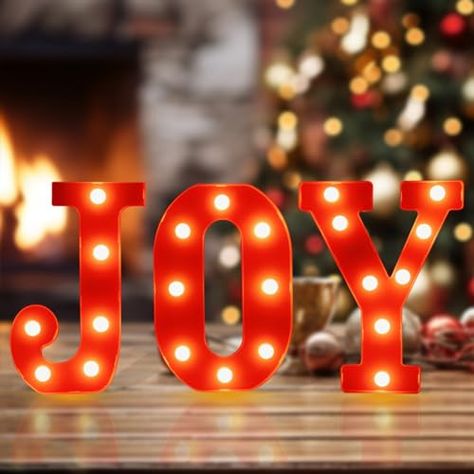 Christmas Decorations Indoor, Marquee Light Up Letters Joy LED Letter Lights Sign, Battery Powered Christmas Table Decorations for Mantle Home Bedroom Tabletop Fireplace Wall Xmas Decor(3 Pcs, Red) Led Letter Lights, Joy Letters, Christmas Decorations Indoor, Letter Lights, Lighted Marquee Letters, Tabletop Fireplaces, Cute Christmas Decorations, Red Christmas Decor, Light Up Letters