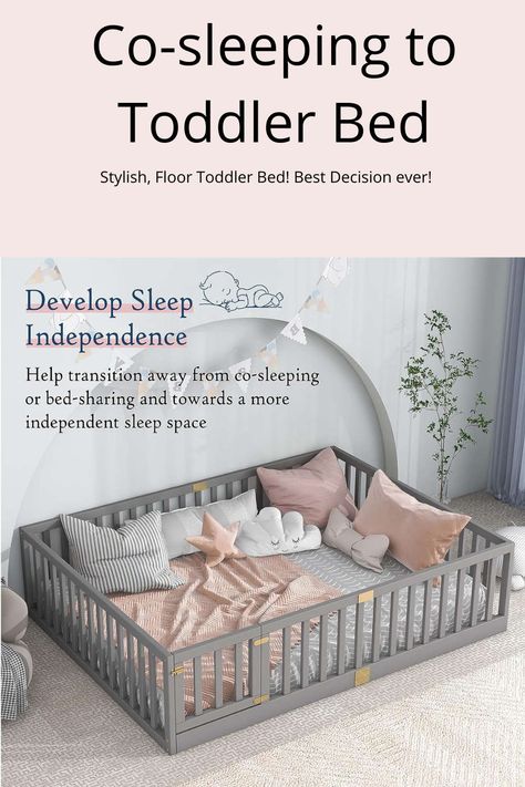 Explore the charm of a cozy toddler floor bed! It's not just a bed, but a safe and snug space for your little one to grow and dream. Perfect for those precious first steps towards independence. 🛏️💕 #ToddlerLife #CozyLiving #AFFILIATE Newborn Floor Bed, Floor Bed For Infant, Toddler Floor Bed Ideas, Floor Bed Toddler Quilt, Queen Floor Bed, Toddler Floor Bed With Rails, Floor Bed Ideas, Floor Bed For Kids, Floor Bed Baby With Playpen