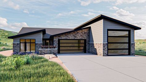 Desert House Plans, Rv House, Rv Garage Plans, Modern Ranch House, Modern House Floor Plans, Barndominium Plans, A Modern House, Rv Garage, Southern Arizona