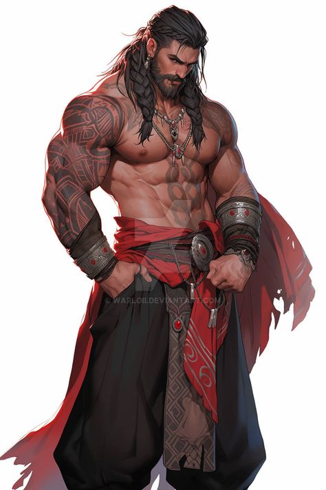 Berserker Barbarian, Warrior Character Design Male, Barbarian Character Design Male, Dnd Portraits, Viking Character, Characters Design, Mythical Beast, Fantasy Male, Body Drawing