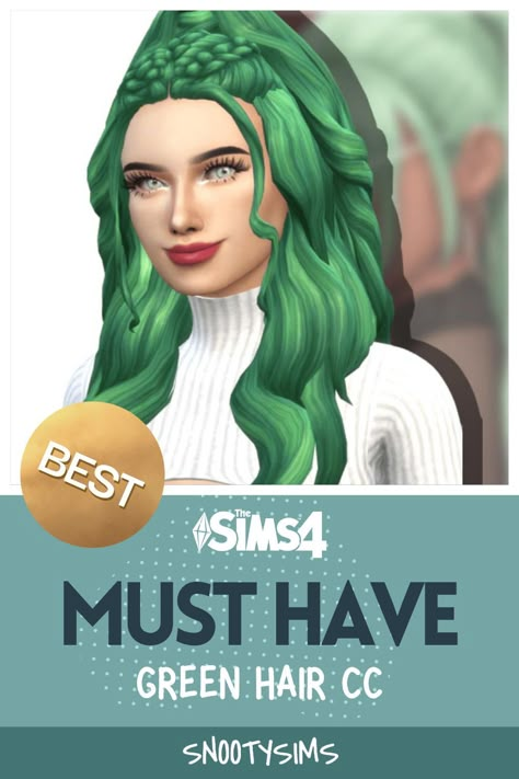 Thanks to CC, you can now enjoy the benefits of having a unique green hairdo for Sims of all ages. Keep reading to discover the best Sims 4 green hair CC pieces you can download for your gameplay! Sims 4 Cc Green Hair, Sims 4 Mint Hair, Male Hairstyle, Mint Green Hair, Unnatural Hair Color, Sims 4 Hair Male, Dark Green Hair, Eco Hair, Female Hairstyles