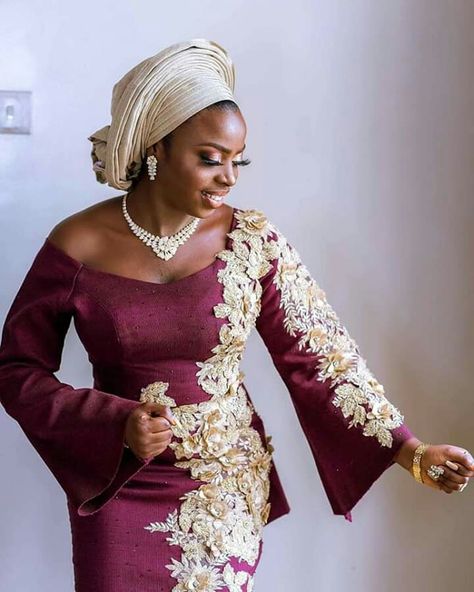 Nigerian Traditional Dresses, Nigerian Wedding Dresses Traditional, Latest Asoebi Styles, Nigerian Dress Styles, Nigerian Dress, African Traditional Wedding Dress, African Wedding Attire, Afrocentric Fashion, African Lace Styles