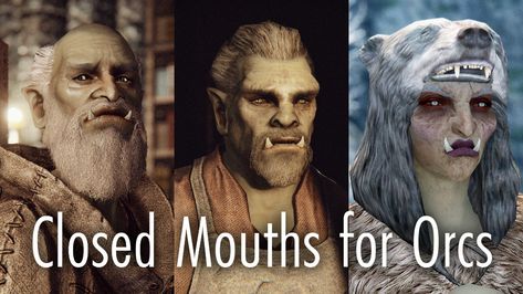 Closed Mouths for Orcs at Skyrim Special Edition Nexus - Mods and Community Skyrim Orc, Skyrim Special Edition Mods, Skyrim Mods, Elder Scrolls Skyrim, Black Tree, Games Images, Important News, Popular Games, Elder Scrolls