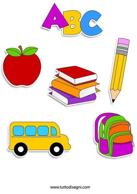 Pictures Of School Supplies, First Day Of School Cake Topper, School Supplies Pictures, Kindergarten Graduation Cake, Back To School Images, Back To School Stickers, First Day Of School Pictures, Art School Supplies, Welcome To School