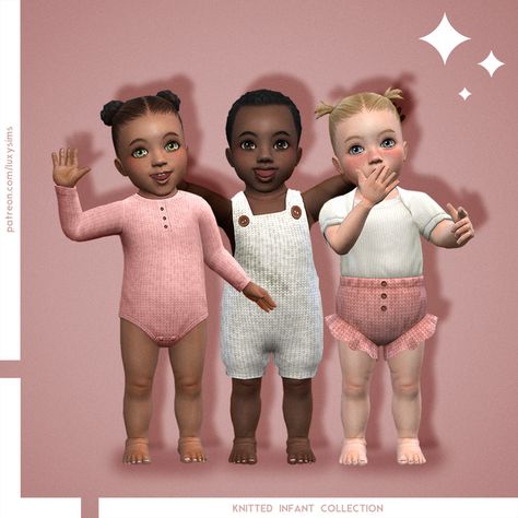 Knitted Infant Collection | LuxySims on Patreon Sims 4 Cc Infant Shoes Patreon, Sims 4 Patreon Infant, Ts4 Cc Infant Clothes Patreon, Infant Clothing Sims 4, Sims4 Cc Infant Clothes, Sims 4 Cc Infant Patreon, Sims 4 Infant Cc Patreon, Sims 4 Infant Cc Clothing, Sims Barbie