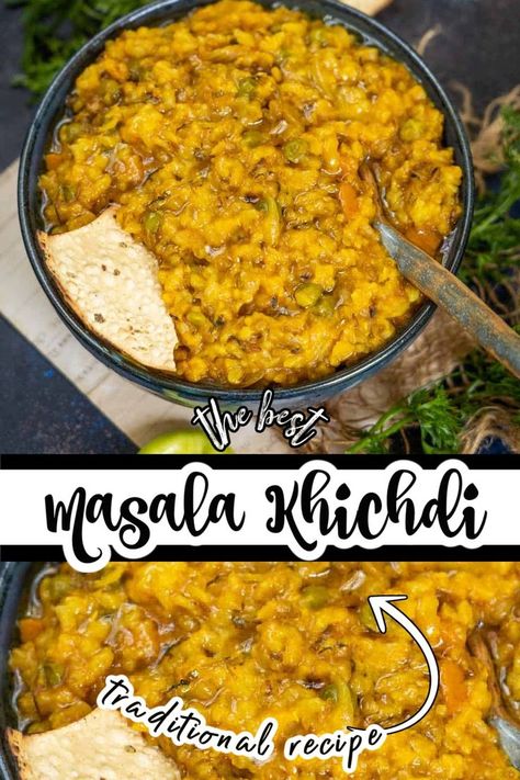 Masala Khichdi, Rice Spices, Lentils Rice, Indian Lentils, Lentil Dahl, Lentils And Rice, One Pot Dishes, Indian Food Recipes Vegetarian, Dried Beans