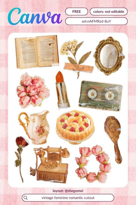 Inside Out Element Canva Journal Canva Elements, Canva Vintage Elements, Canva Scrapbook Elements, Vintage Canva Elements, Canva Sticker Keyword, Aesthetic Canva Elements, Canva Elements Keyword Free, Vintage Cutouts, Canva Sets