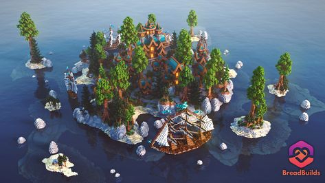 Minecraft Fantasy Island, Minecraft Pirate Cove, Minecraft Terraforming, Medieval Builds, Pirate Cove, Mc Builds, Background Reference, Minecraft Castle, Pirates Cove