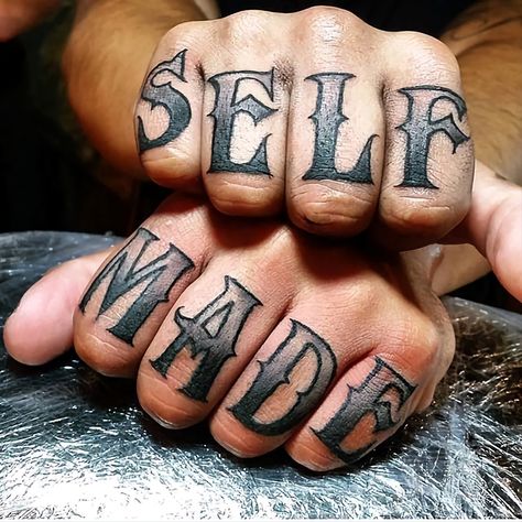 Mouth Hand Tattoos For Guys, Men’s Knuckle Tattoos, Writing Finger Tattoo, Knuckle Tattoos For Guys, Finger Letter Tattoos, Letter Tattoos On Hand, Tattoos On Hand, Self Made Tattoo, Finger Tattoos Words