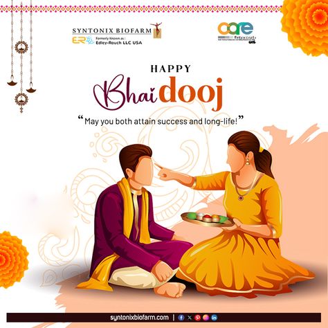 Happiness, good health, success, and prosperity are all that a sister wishes for her brother. May you all have a Happy Bhai Dooj! - Team Syntonix Biofarm . . . . . #happybhaidooj #bhaidooj #bhaidoojcelebration #bhaidoojgifts #bhaiya #brothersisterloveforever #Celebrations #tika #india Bhai Tika, Happy Bhai Dooj, Bhai Dooj, Brother And Sister Love, Erp Software, Sister Love, Good Health, Her Brother, Longer Life