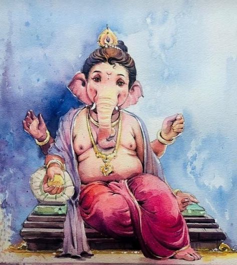 Ganesh Ji Painting, Ganapati Painting, Arte Ganesha, Ganesha Art Illustration, Ganesha Drawing, Ganesh Art Paintings, Indian God, Ganesh Ji, Lord Ganesha Paintings