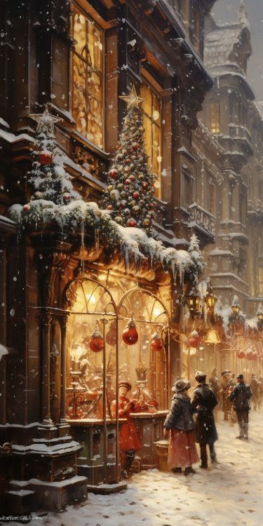 Winter Christmas Scenes, Merry Christmas Pictures, Postal Vintage, Christmas Scenery, Vintage Christmas Images, Old Christmas, Winter Scenery, Christmas Past, Christmas Scenes