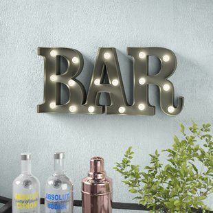 Symple Stuff Bar LED Sign | Wayfair Neon Sculpture, Bar Lights, Novelty Lights, Marquee Lights, Marquee Sign, Bar Led, Austin Design, Decor Essentials, Bar Sign