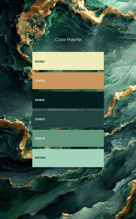 Green Black Gold Color Pallet, Colour Palette With Gold, Color Pallets With Gold, Emerald Green Mood Board, Luxury Color Palette Branding Green, Emerald Green And Gold Color Palette, Color Mood Board Colour Palettes, Jade Green Color Palette, Emerald Green Colour Palette