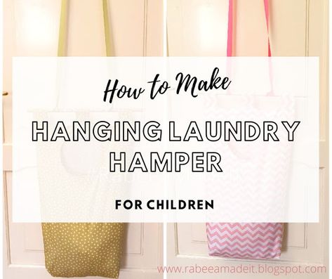 Clothes Hamper Ideas Diy, Diy Laundry Bag Hanging, Diy Clothes Hamper, Hanging Laundry Bag Pattern, Diy Hanging Laundry Hamper, Laundry Bag Diy How To Make, Laundry Hamper Diy, Hanging Laundry Hamper, Hanging Hamper Laundry Bags