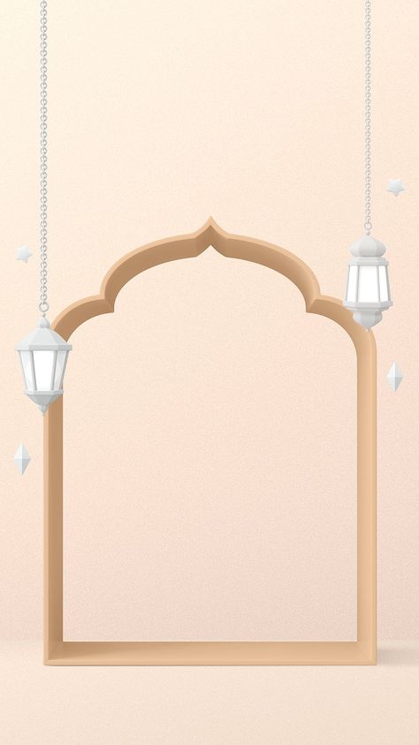 Ramadan frame iPhone wallpaper, 3D religious background | free image by rawpixel.com / Hein Ramadan Frame, Bday Decoration, Religious Background, Islamic Frame, About Ramadan, Ramadan Background, Islamic Background, Islamic Design, Summer Landscape