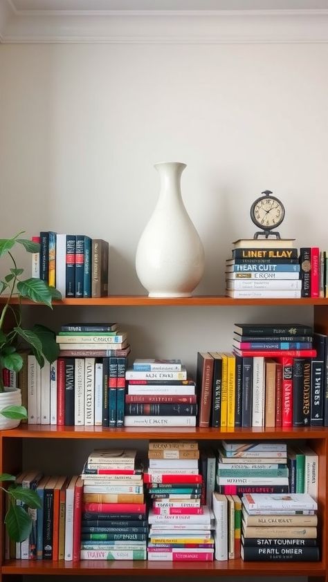 Elevate your space with these bookshelf styling ideas! Whether it’s a home library, living room, or office, transform bookshelves into a blend of function and decor. Layer books with accents like vases, plants, or framed art for an aesthetic boost. Play with heights and textures to achieve a cohesive look. From modern bookcases to cozy setups, find inspiration to create a stylish and inviting display. Modern Bookcases, Modern Bookcase, Bookshelf Styling, Home Library, Styling Ideas, Bookshelves, Bookcase, Framed Art, Living Room