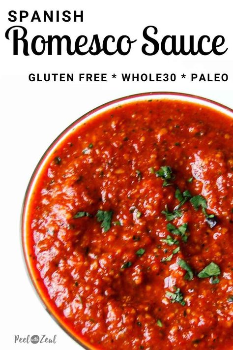 Paleo Condiments, Baked Broccoli, Easy Sauce Recipe, Broccoli Bites, Gluten Free Recipes For Lunch, Romesco Sauce Recipe, Roasted Red Pepper Sauce, Romesco Sauce, No Cook