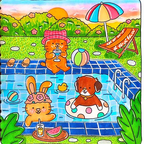 Love Coloring Pages, Cute Text Messages, Color Challenge, Cute Coloring Pages, Coloring Book Art, Color Inspo, Cute Texts, Pool Party, Color Inspiration