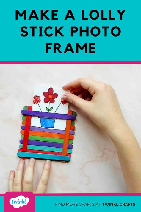 Stick Photo Frame, Lolly Stick Craft, Stick Frame, Mother's Day Craft, Childrens Artwork, Stick Photo, Gifts For Children, Toddler Play, Craft Club