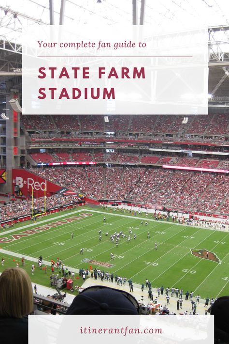 State Farm Stadium, Nfl Stadiums, Cardinals Football, Glendale Arizona, Cardinals Nfl, College Football Games, State Farm, Football Stadiums, Sports Travel