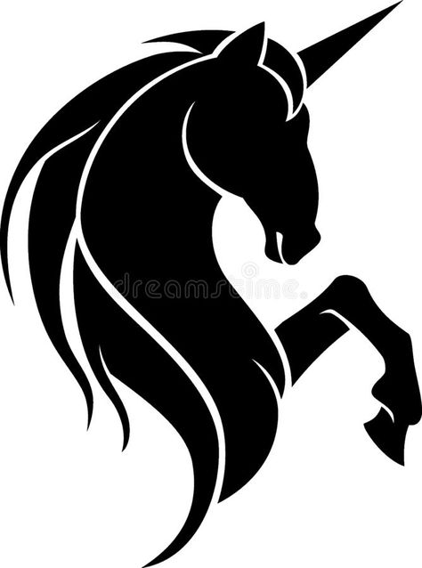 Unicorn Symbol, Crows Drawing, Unicorn Logo, Dragon Silhouette, Unicorn Drawing, Black Unicorn, Illustrator Vector, Eagle Art, Unicorn Illustration