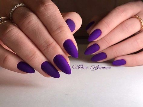 Matte Purple Nails, Light Purple Nails, Dark Purple Nails, Purple Acrylic Nails, Purple Nail Designs, Valentine Nails, Purple Nail, Almond Acrylic Nails, Kids Classroom