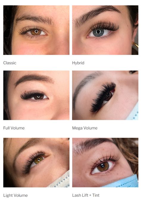 Eyelash extensions classic, hybrid, light volume, full volume, mega volume, and lash lift + tint. Eyelash Extension Styles, Full Eyelashes Extensions, Lash Inspiration, Bridal Lashes, Extension Styles, Eyelashes Tutorial, Full Eyelashes, Lash Extentions, Best Lash Extensions