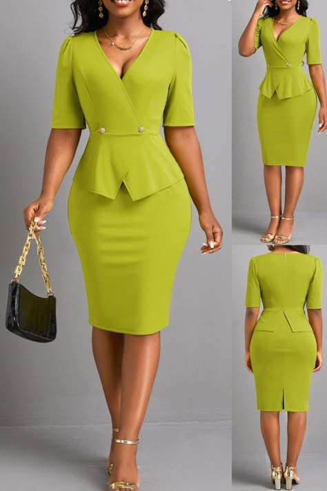 Office Dresses For Women Work Attire, Business Dress Women, Skirt Bodycon, Corporate Dress, Short African Dresses, Office Dresses For Women, Work Dresses For Women, Stylish Work Attire, African Fashion Women Clothing