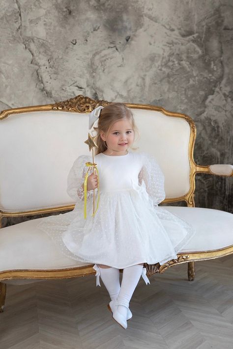 White Toddler Dress, Girls Couture Dresses, Couture Bridesmaid Dresses, Mommy Dress, Baptism Outfit, Birthday Girl Dress, Baptism Dress