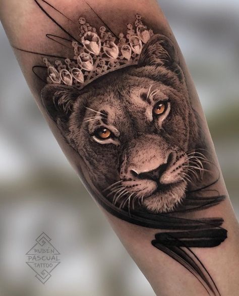 230+ Lioness Tattoo Ideas and Designs (2023) - TattoosBoyGirl Lioness Forearm Tattoo Women, Lioness Tattoo For Men, Lioness Hand Tattoo For Women, Lioness Crown Tattoo, Lioness Hand Tattoo, Lion Hand Tattoo For Women, Lioness Tattoo For Women Half Sleeves, Realistic Lioness Tattoo, Lion Queen Tattoo For Women