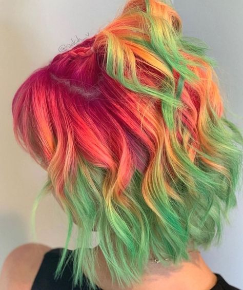 Haircolor Ideas, Venus Mcflytrap, Funky Colors, Vivid Hair, Pulp Riot Hair Color, Vivid Hair Color, Pulp Riot Hair, Rainbow Hair Color, Creative Hair Color