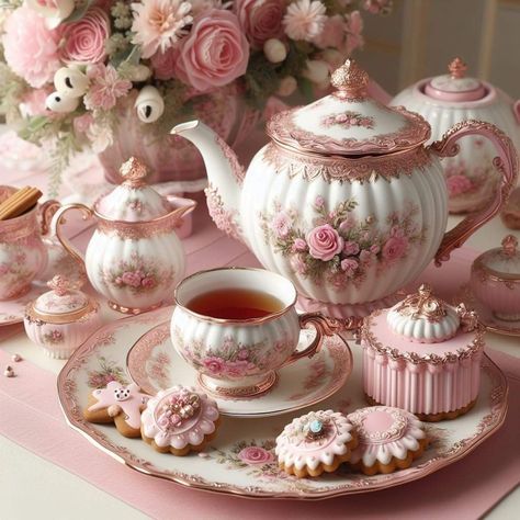 Fun Beauty Products, Pink Tea Party, Crockery Design, Tea Crafts, Idee Cricut, Royal Tea, Tea Party Theme, Tea Party Decorations, Rose Pastel