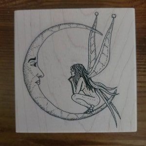 Moon Stamp, Crescent Moon Tattoo, Moon Fairy, Fairy Tattoo, Moon Tattoo, Dreamcatcher Tattoo, Rubber Stamp, Crescent Moon, Rubber Stamps