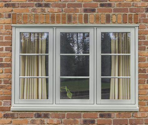 Cream Upvc Windows, Window Colours Ideas, Upvc Windows Design, Wooden Casement Windows, Aluminum Windows Design, French Casement Windows, Modern Window Design, Cottage Windows, Grey Windows