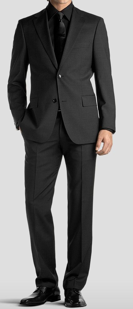 suit and vest | classic all black Dark Grey Tuxedo, Gentleman Mode, Terno Slim, Hugo Boss Suit, A Man In A Suit, Man In A Suit, Italian Suit, Grey Suit, Tuxedo For Men