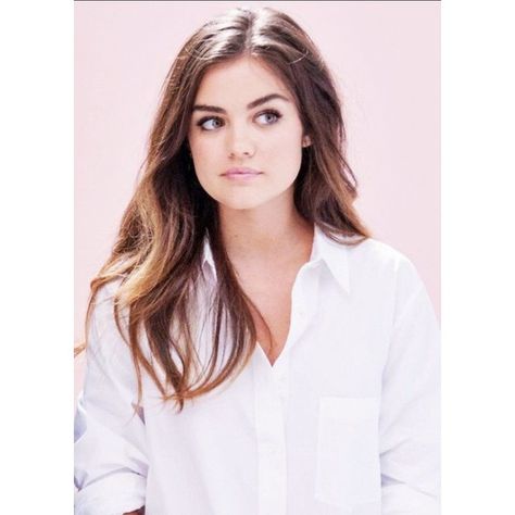 0 Lucy Hale Hair, Lucy Hale Style, Aria Montgomery, Lucy Hale, Emma Stone, Girl Crushes, Pretty Little Liars, Hair Goals, White Shirt