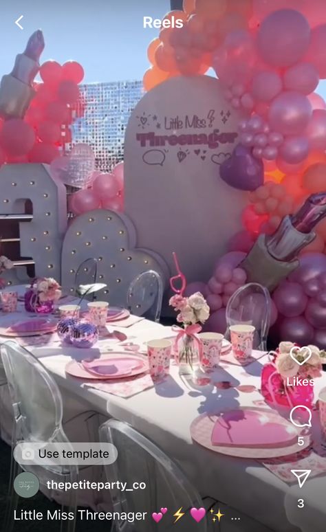 Pink Theme 3rd Birthday Party, 3nager Birthday Party, Three Girl Birthday Party Ideas, Toddler 3rd Birthday Party Ideas, 3rd Borthday Party Girl, Pink Toddler Birthday Party, 3rd Bday Party Ideas For Girl, Three-nager Birthday Party Ideas, Threenager Birthday Party Ideas