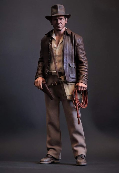 Indiana Jones Costume, Laura Croft, Indiana Jones Adventure, Classy Hats, Rugged Style, Adventure Game, Custom Action Figures, Harrison Ford, Movie Costumes