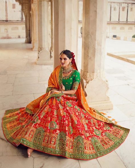 KAYA ATTIRE’s Instagram profile post Latest Lehenga Designs, Blouse Lehenga, Designer Bridal Lehenga Choli, Designer Bridal Lehenga, Lehenga Wedding, Green Lehenga, Lehenga Online, Silk Bottoms, Ghagra Choli