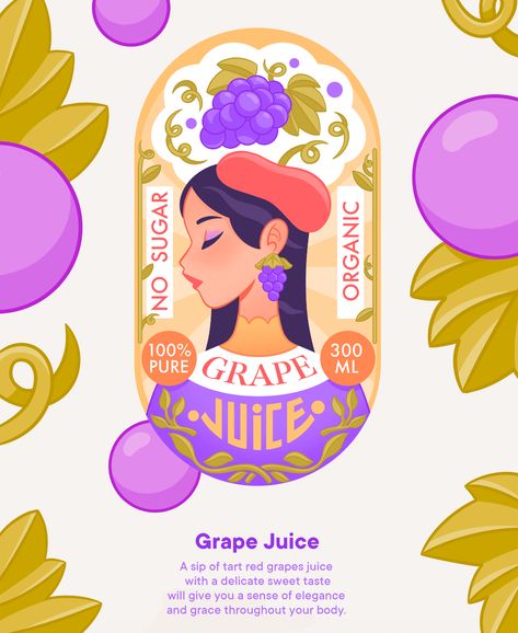 JUST JUISE | Branding & Packaging Design on Behance Caramel Packaging Design, Packaging With Illustration, 90s Packaging Design, Illustrated Food Packaging, Food Graphic Design Illustration, Medical Poster Design Ideas, Illustration Package Design, Character Packaging, Creative Packaging Design Inspiration