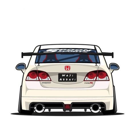 This is car illustration or u can say car cartoon of Honda reborn Honda Civic Fd Wallpaper, Egg Skin, Honda Civic Fd, Civic Jdm, Civic Fd, Honda Civic Car, Soichiro Honda, Cars Drawing, Rich Cars