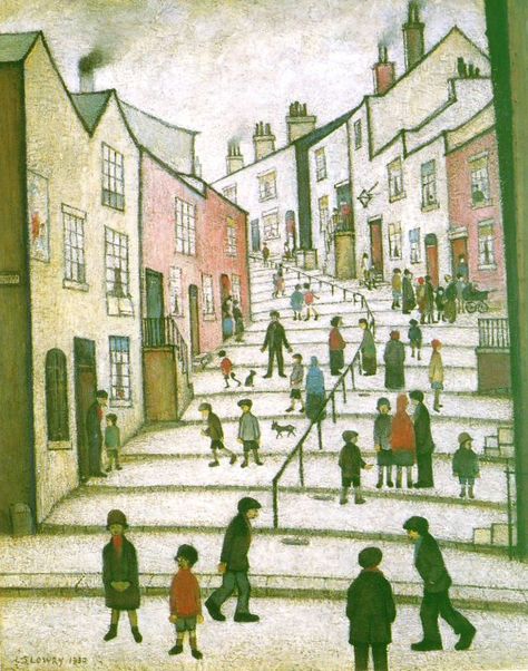 L S Lowry, Salford, Irish Art, English Artists, Old Street, Art Uk, British Art, Naive Art, Street Scenes