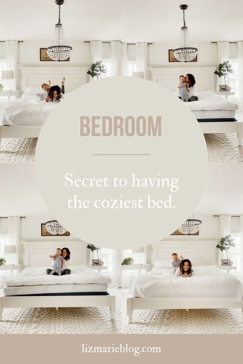 Get a cozier bed with a feather bed mattress topper. #featherbed #mattresstopper #cozybedroom #cozybedding Queen Liz, Liz Marie, Feather Bed, Blanket Fort, Laying In Bed, The Company Store, Mattress Pad, Best Mattress, Mattress Topper