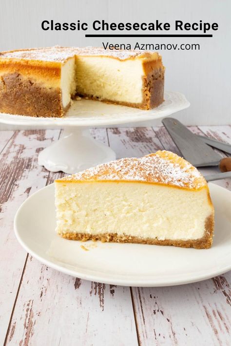 8 Inch Cheesecake Recipe, Cheesecake Recipe No Sour Cream, Basic Cheesecake, Sour Cream Cheesecake, Cheesecake Recipes Classic, Recipe Categories, Sour Cream Recipes, Baked Cheesecake Recipe, Homemade Cheesecake